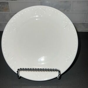 2 Pc Set Totally Today Salad Plates 7" White Embossed Dots & Floral Design Vntg